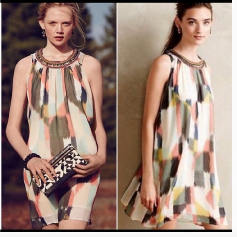 ANTHROPOLOGIE HD IN PARIS WATERCOLOR DRESS 4